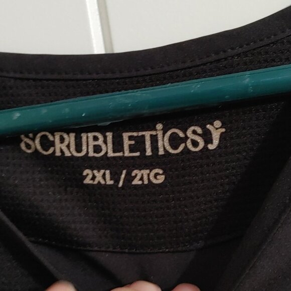 Scrubletics Plus size 2x black nurse nursing scrubs top shirt work unifo… - Picture 6 of 7